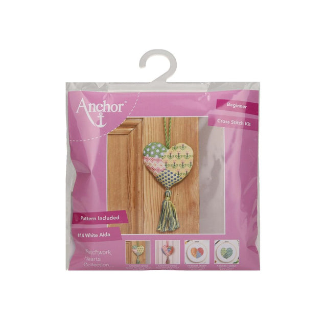 Anchor Cross Stitch Hanging Heart Decoration Kit Green