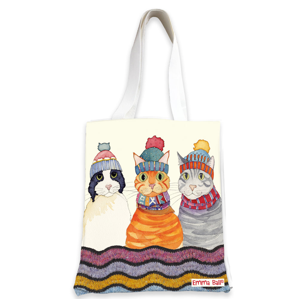 Cats in Hat Tote Bg