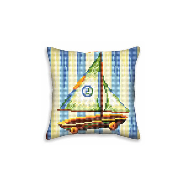 Nostalgia Cross Stitch Cushion Kit Land Yacht