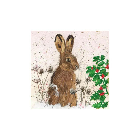 Diamond Art Hare Christmas Card Kit