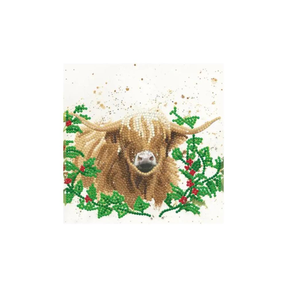 Diamond Art Highland Cow Christmas Card Kit