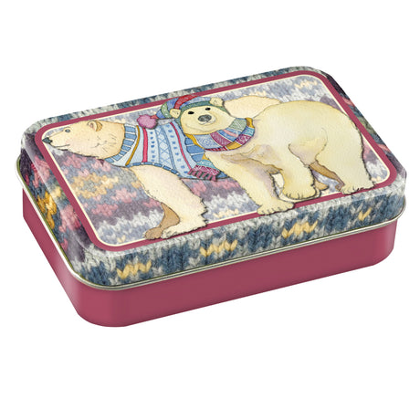 Emma Ball Polar Bears Mini Rectangular Tin