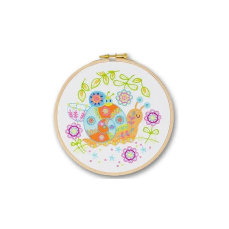 Floral Snail Embroidery Kit