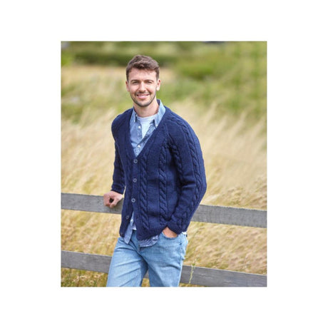 King Cole Mens Aran Cardigan Knitting Pattern 5960