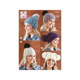 King Cole Aran Hat Knitting Pattern 5037