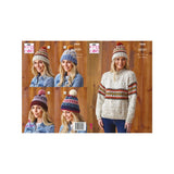 King Cole Fair Isle Jumper and Hat Aran Knitting Pattern 5868