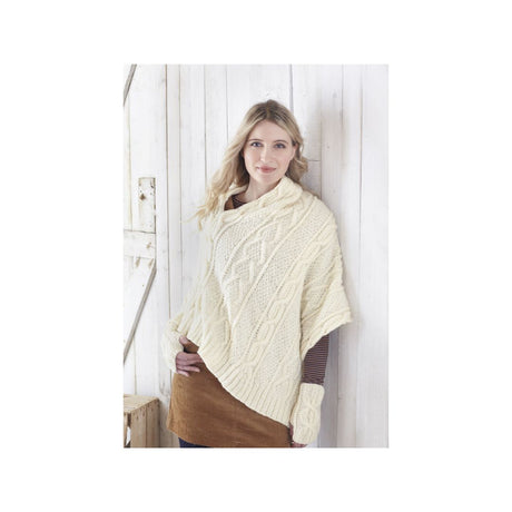 King Cole Aran Poncho Knitting Pattern 5396