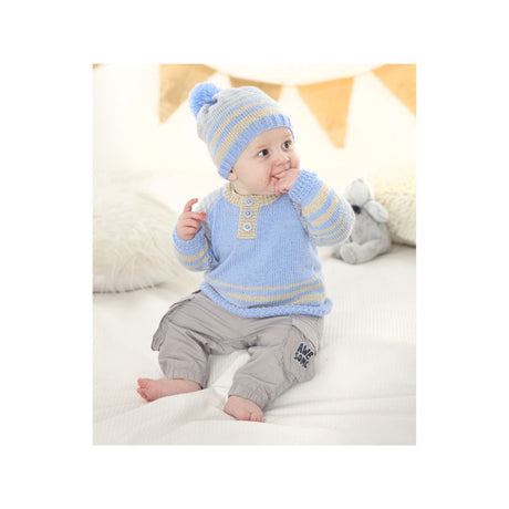 King Cole Kids 4 Ply Sweater and Hat Knitting Pattern 6326