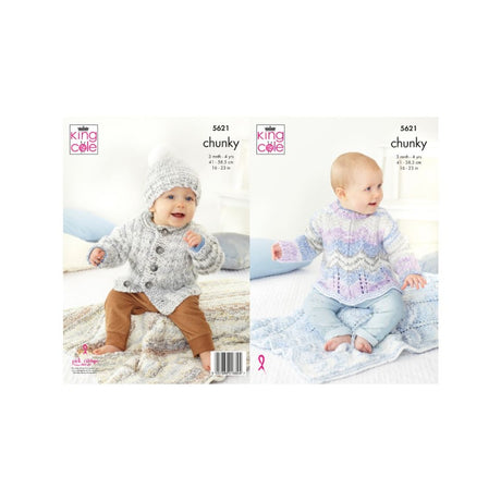 King Cole Baby Chunky Knitting Pattern 5621