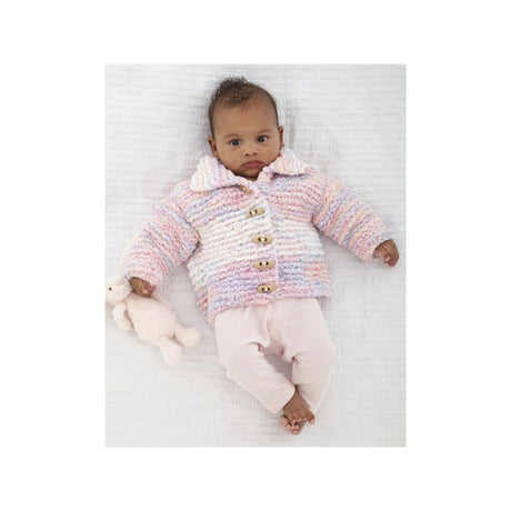 King Cole Chunky Baby Cardigan Knitting Pattern 6236