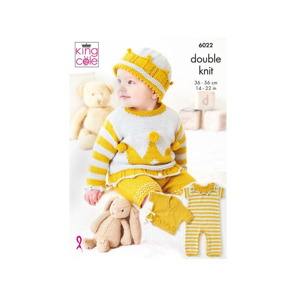 King Cole Baby DK Knitting Pattern 6022