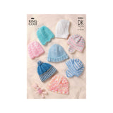 King Cole Baby Hat Knitting Pattern 2824