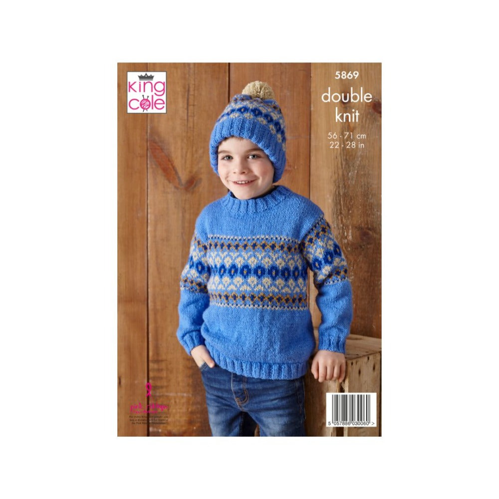 King Cole Boys Fair Isle Sweater Pattern 5869