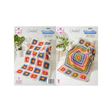 King Cole Crochet Granny Square Blanket Pattern 6234