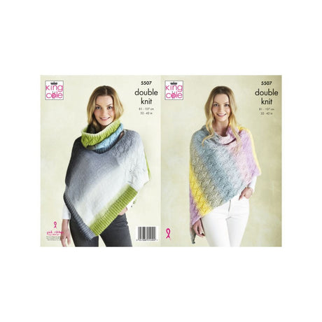 King Cole Poncho DK Knitting Pattern 5507