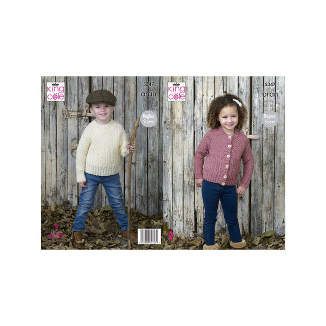 King Cole Kids Aran Knitting Pattern 5347