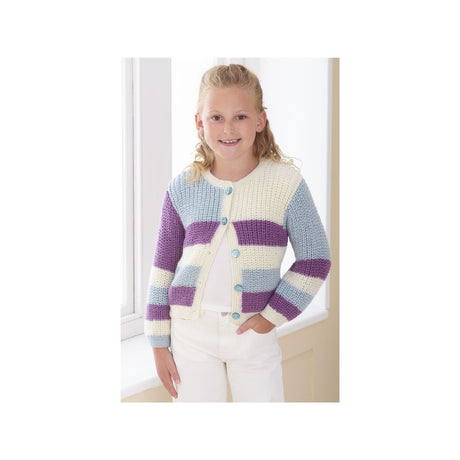 King Cole Kids DK Cardigan Knitting Pattern 6260