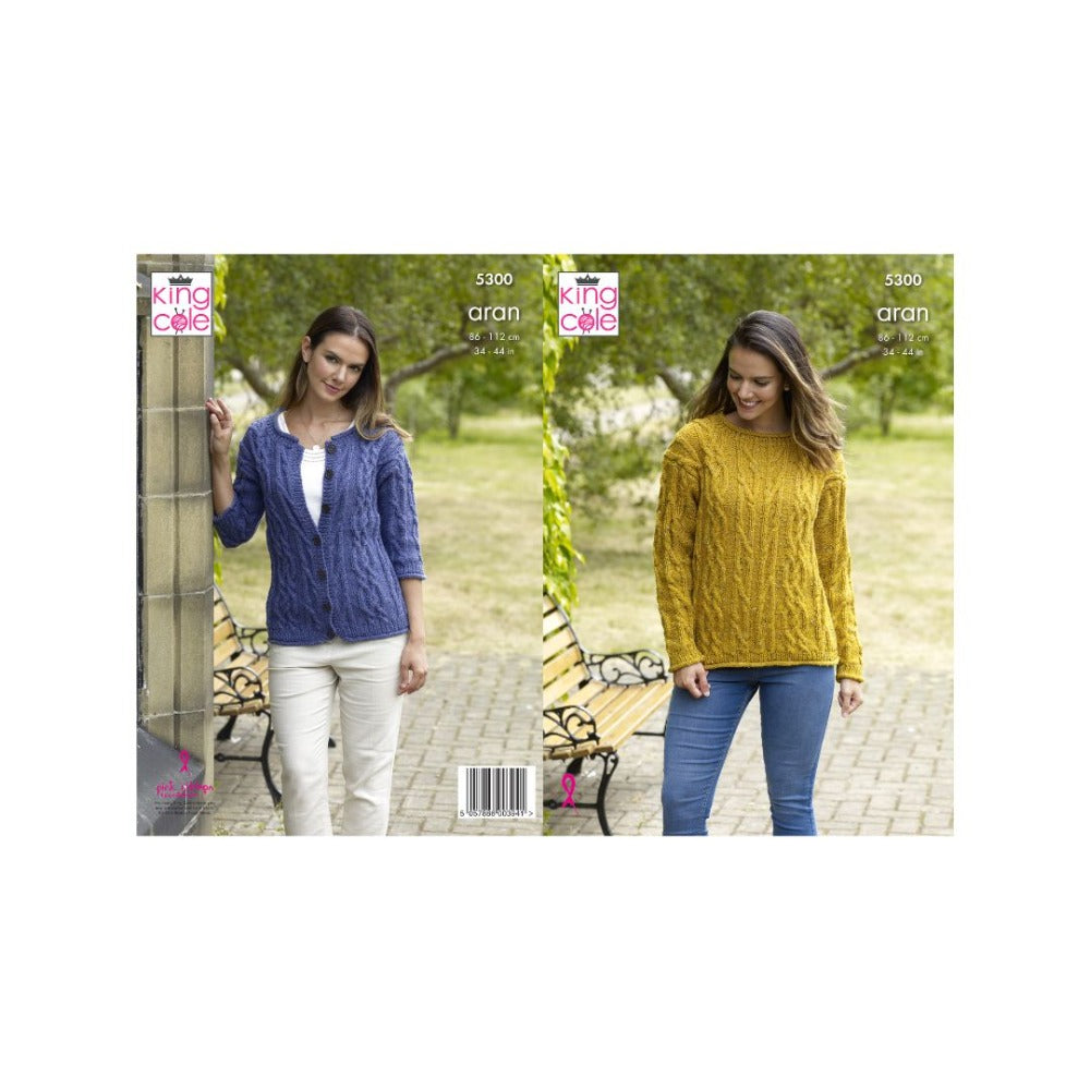 King Cole Ladies Aran Knitting Pattern 5300