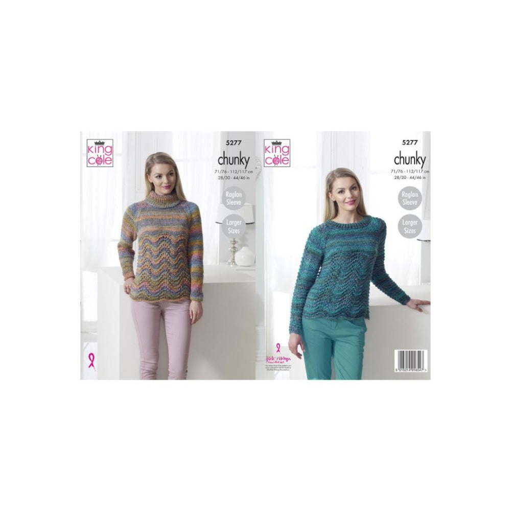 King Cole Ladies Chunky Knitting Pattern 5277