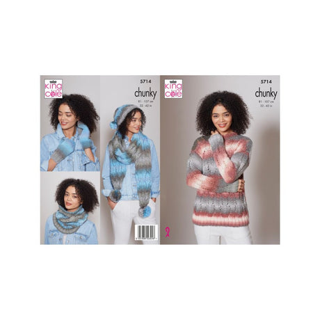 King Cole Ladies Chunky Knitting Pattern 5714