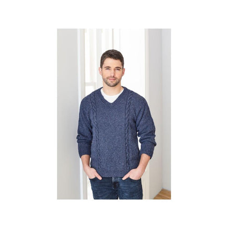 King Cole Mens Aran Sweater Knitting Pattern 5659