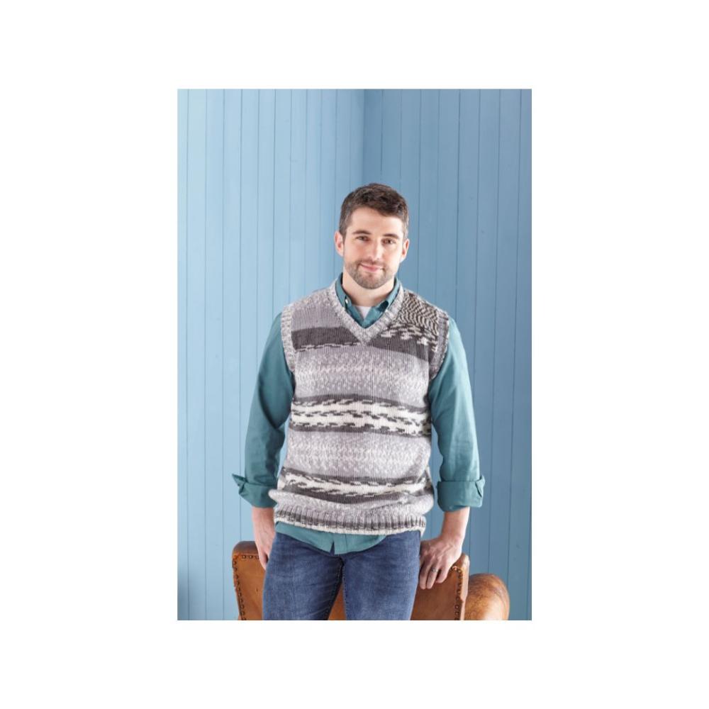 King Cole Mens DK Slipover Knitting Pattern 5651