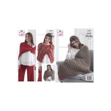 King Cole Super Chunky Blanket and Shawl Knitting Pattern 5197