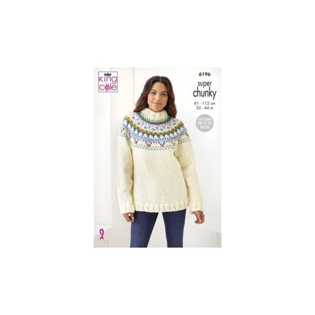 King Cole Super Chunky Sweater Knitting Pattern 6196