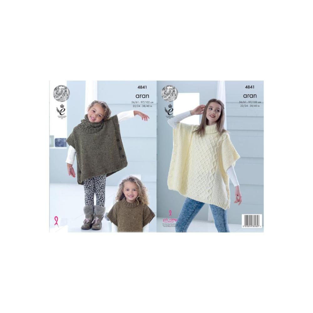 King Cole Tabbard / Poncho Knitting Pattern 4841