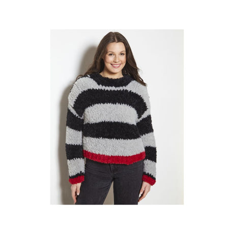 King Cole Velveteen Striped Sweater Pattern 6322