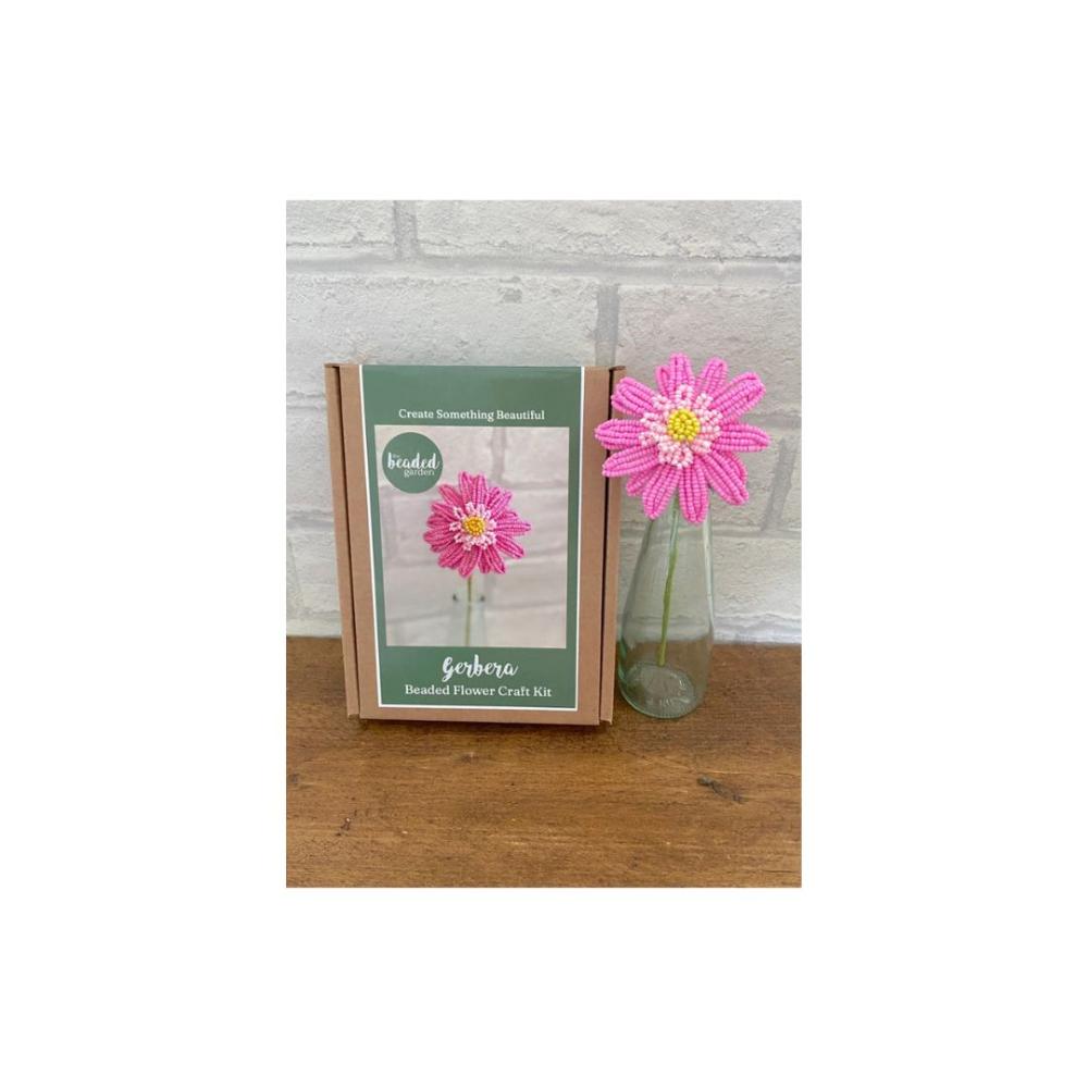 Pink Gerbera Beaded Flower Craft Kit