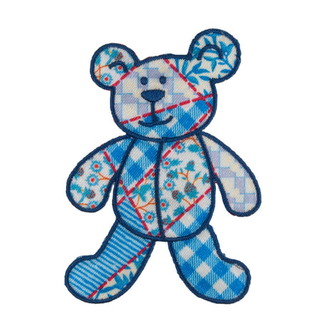 Trimits Blue Patchwork Bear Motif