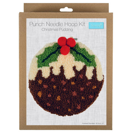 Trimits Christmas Pudding Punch Needle Hoop Kit