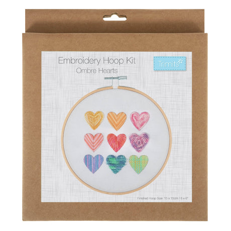 Trimits Embroidery Hoop Kit Ombre Hearts