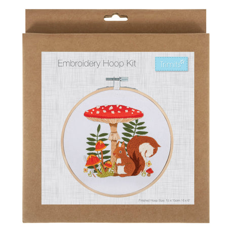 Trimits Embroidery Hoop Kit Toadstool Squirrel