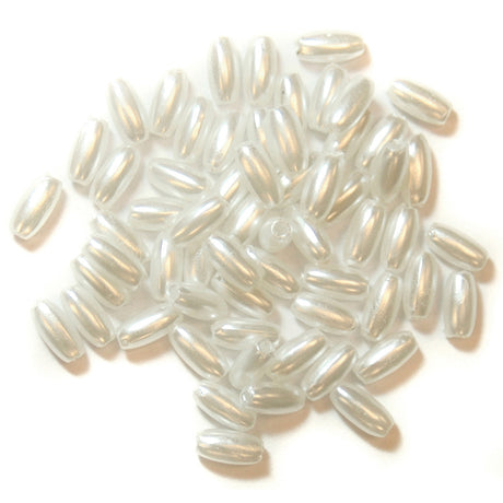 Trimits Extra Value Pearl Beads 3 x 6 mm White