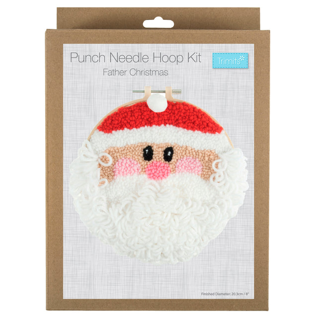 Trimits Father Christmas Punch Needle Hoop Kit