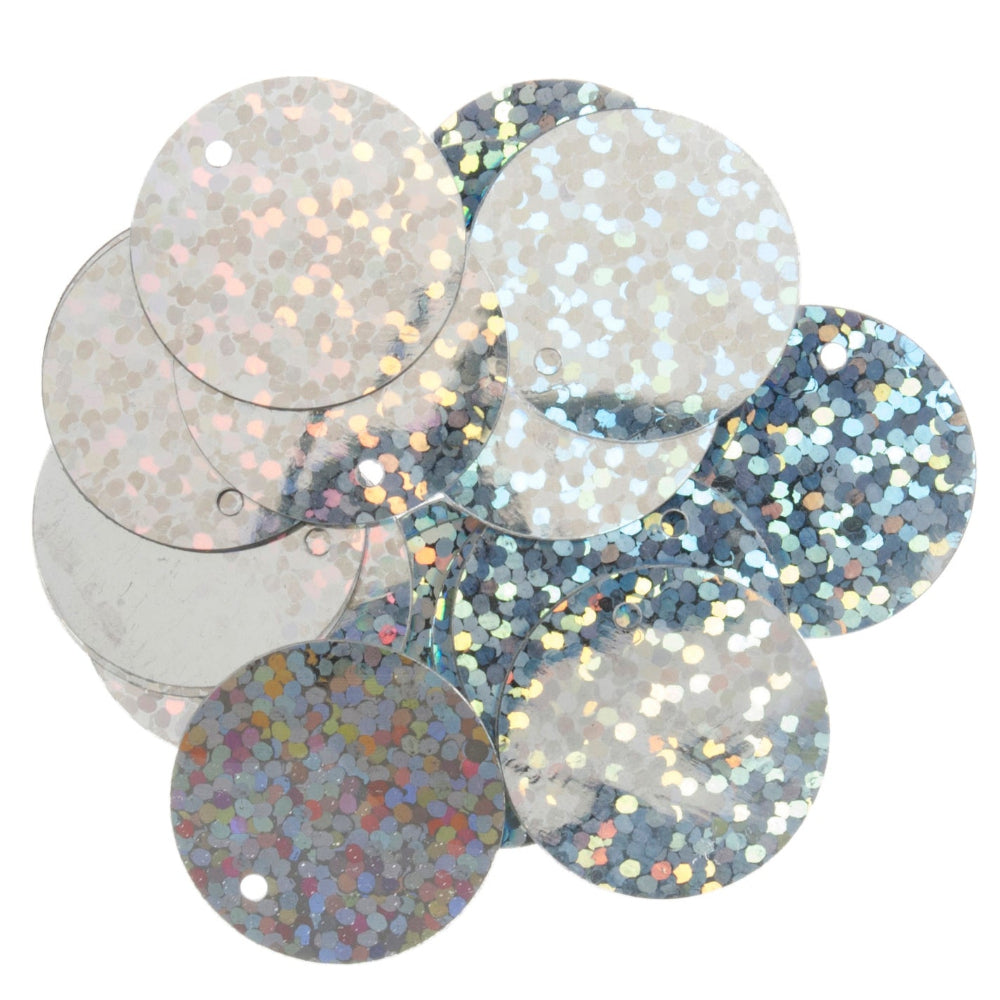 Trimits Flat Holographic Sequins 20 mm Silver