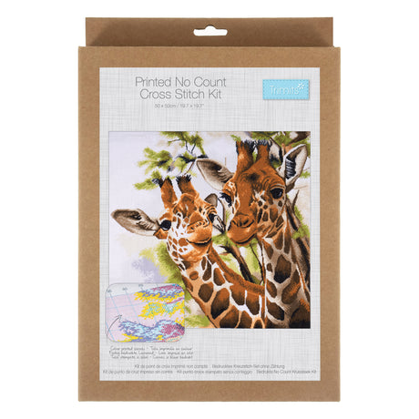 Trimits Giraffe Printed Cross Stitch Kit