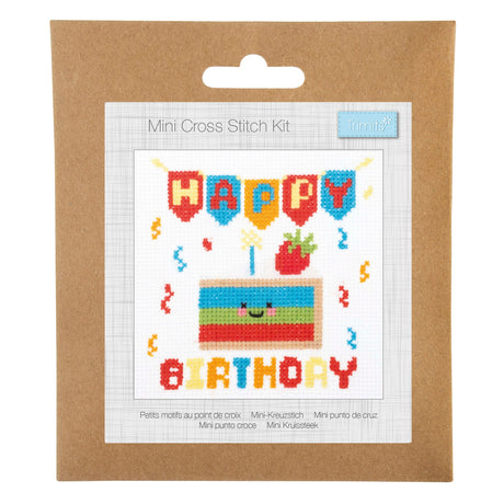 Trimits Mini Cross Stitch Kit Happy Birthday