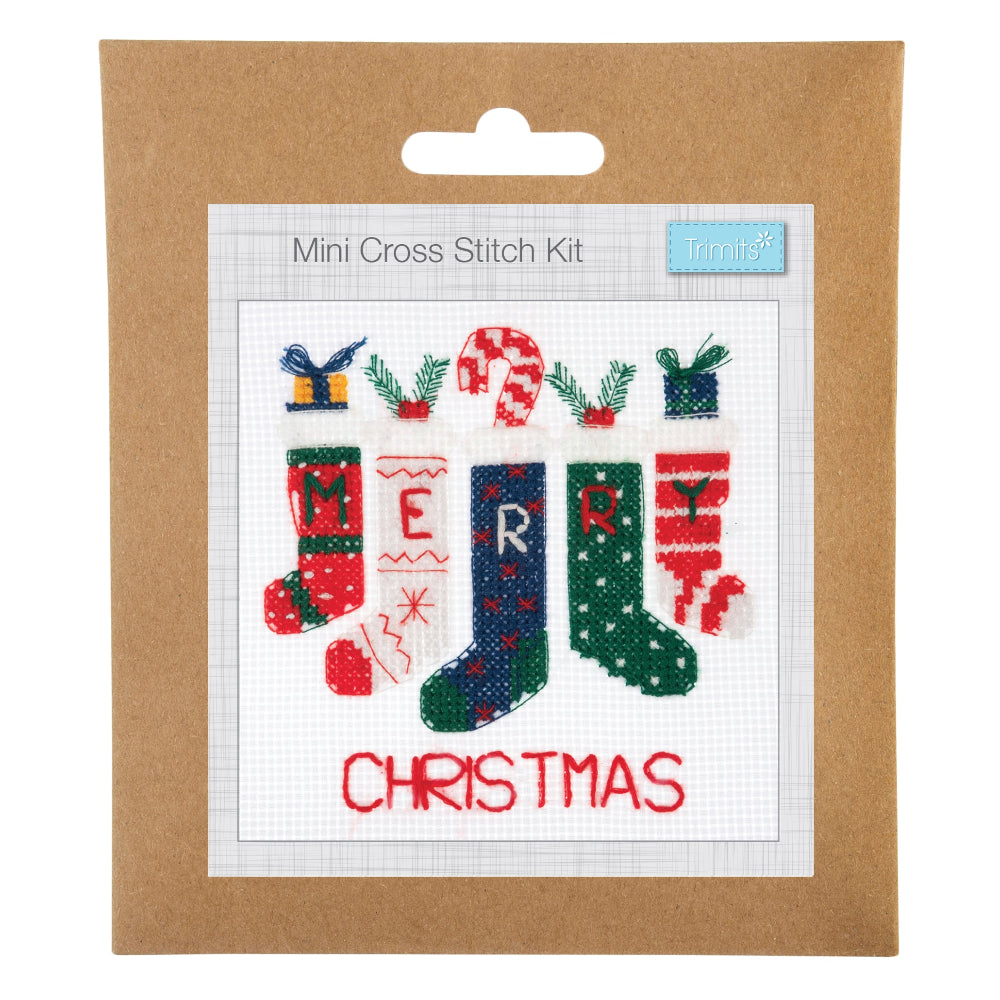 Trimits Mini Cross Stitch Kit Stockings