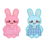 Trimits Pink and Blue Checked Bunnies Motif