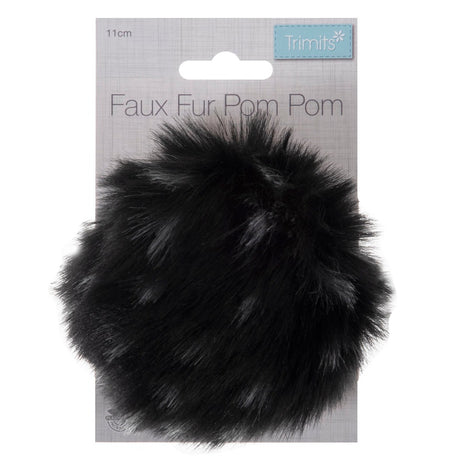 Trimits Faux Fur Pom Pom Black Spot