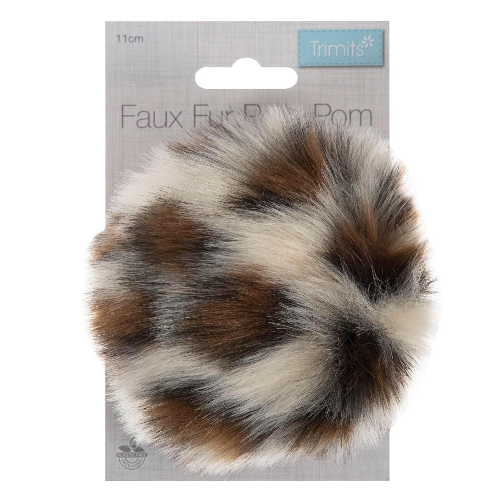 Trimits Faux Fur Pom Pom Natural Leopard