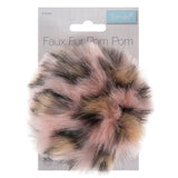 Trimits Faux Fur Pom Pom Pink Leopard