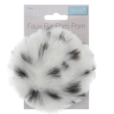 Trimits Faux Fur Pom Pom White Spot