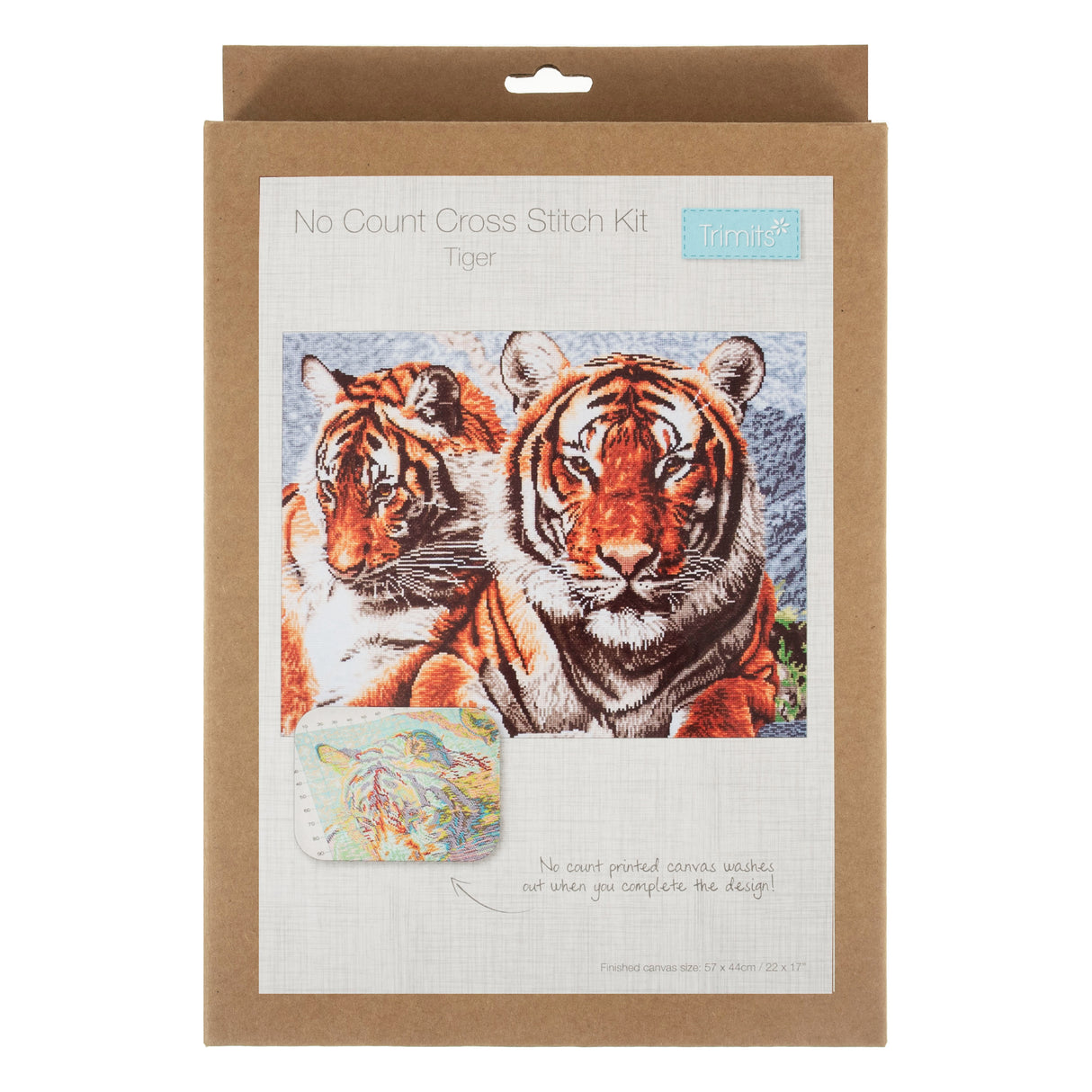 Trimits Tiger Printed Cross Stitch Kit