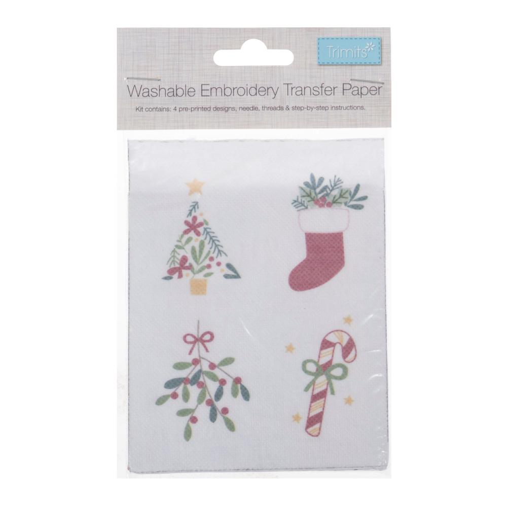 Trimits Washable Christmas Embroidery Transfer Paper