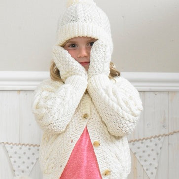 Stylecraft Kids Aran Hat and Mittens Pattern 4174