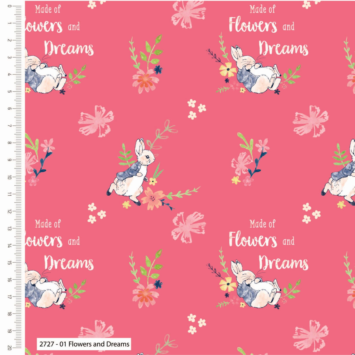 Craft Cotton Company Fabric Flowers & Dreams (2727-01) Peter Rabbit Flowers and Dream Fabric